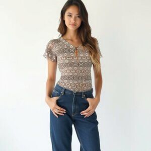 Club ride cycling Patterned V-Neck Women’s Top with Zipper S